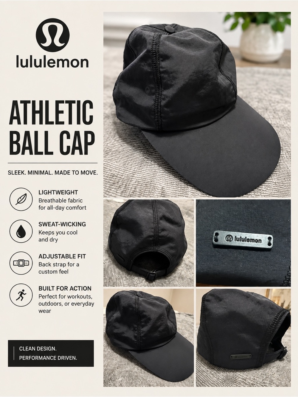 lululemon athletica Black Athletic Ball Cap